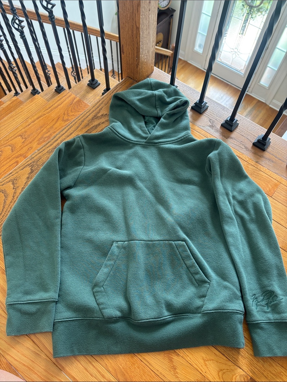 Boys Hooded Fleece Sweatshirt - Forest Green